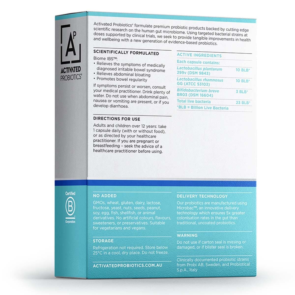 Thumbnail Activated Probiotics Biome IBS Probiotic 30 Capsules