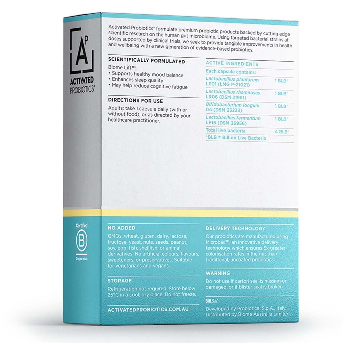 Thumbnail Activated Probiotics Biome Lift Probiotic 30 Capsules