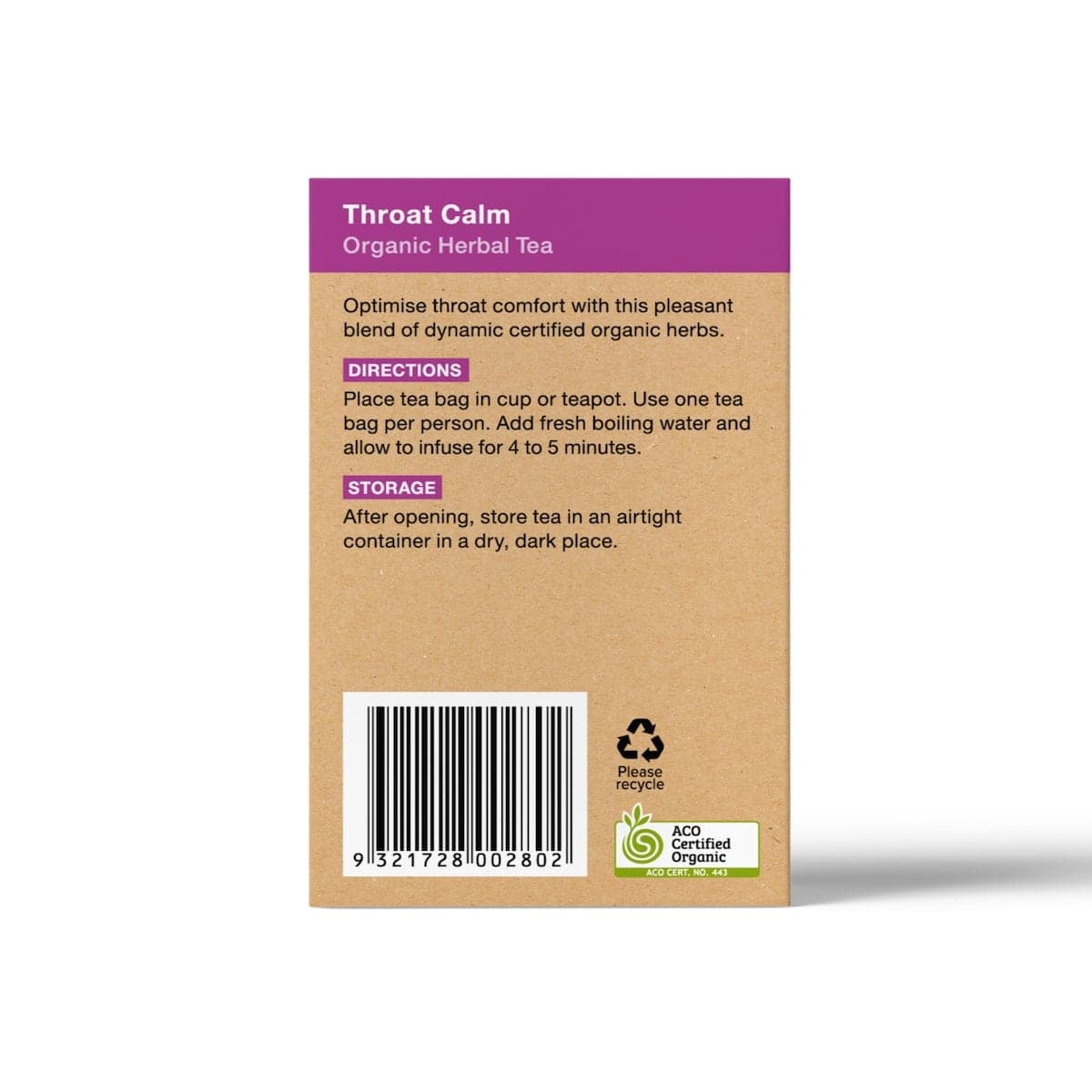 Thumbnail Planet Organic Throat Calm Tea Bags 25 Pack