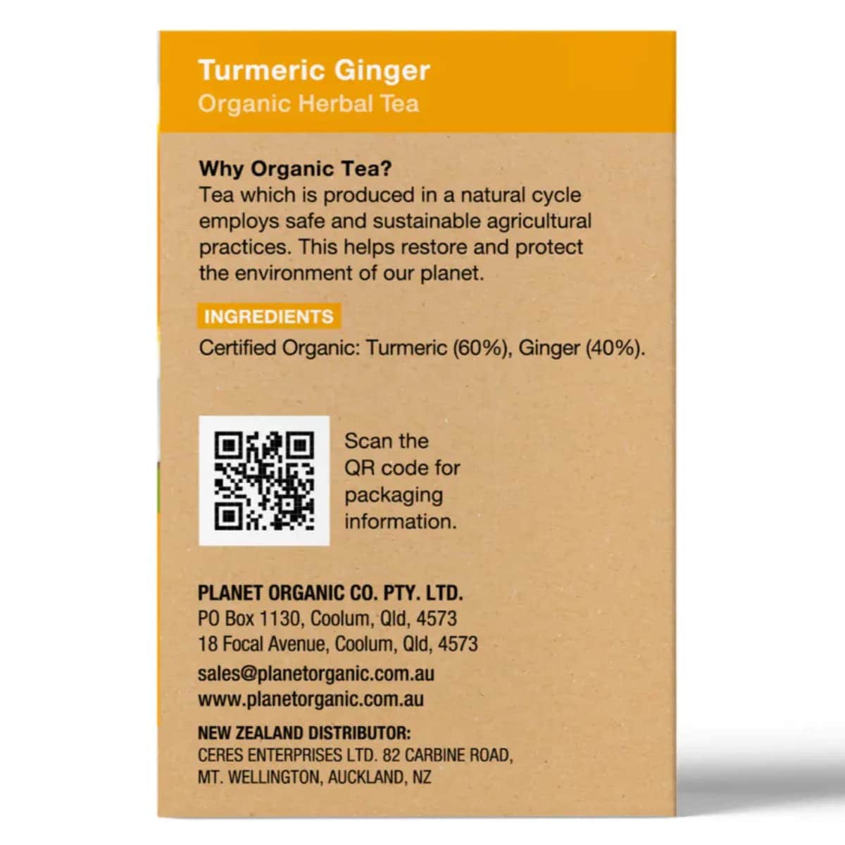 Thumbnail Planet Organic Turmeric Ginger 25 Tea Bags