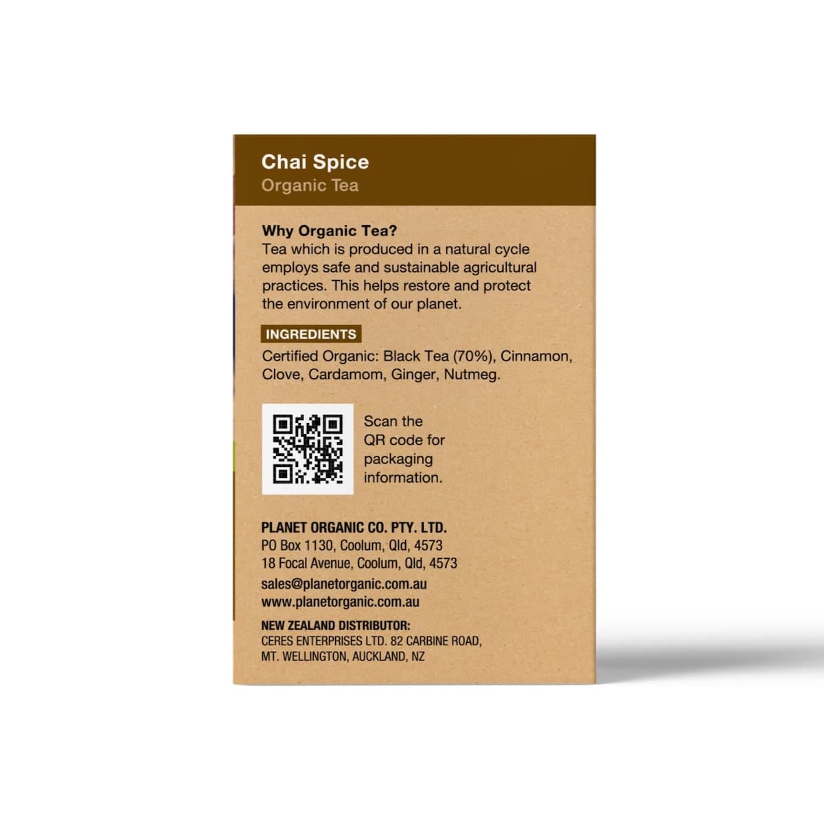 Thumbnail Planet Organic Chai Spice 25 Tea Bags