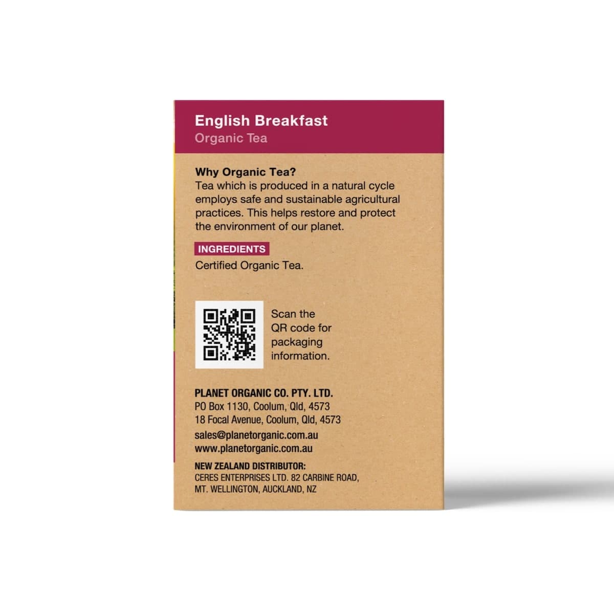 Thumbnail Planet Organic English Breakfast 25 Tea Bags