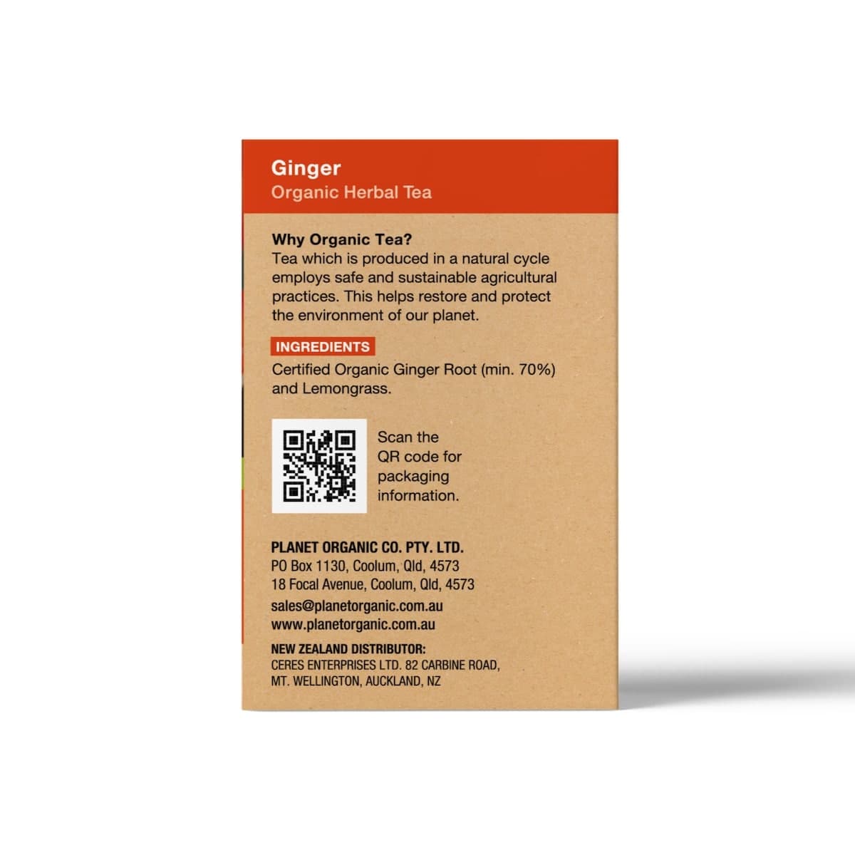 Thumbnail Planet Organic Ginger Herbal Tea Bags 25 Pack