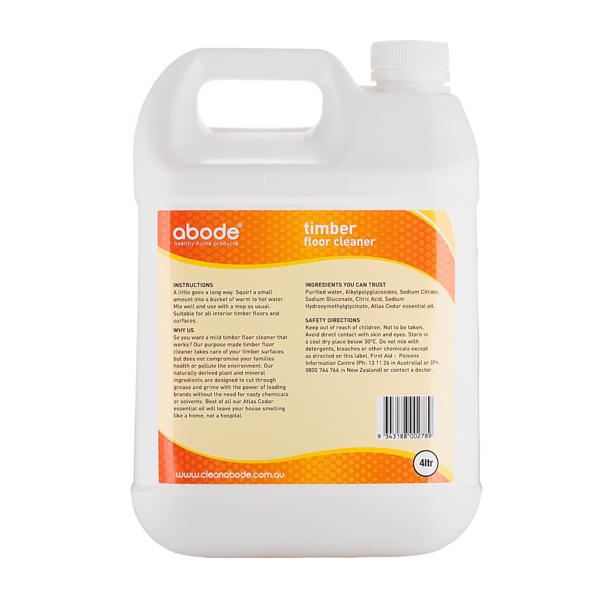 Thumbnail Abode Timber Floor Cleaner Atlas Cedar 4L