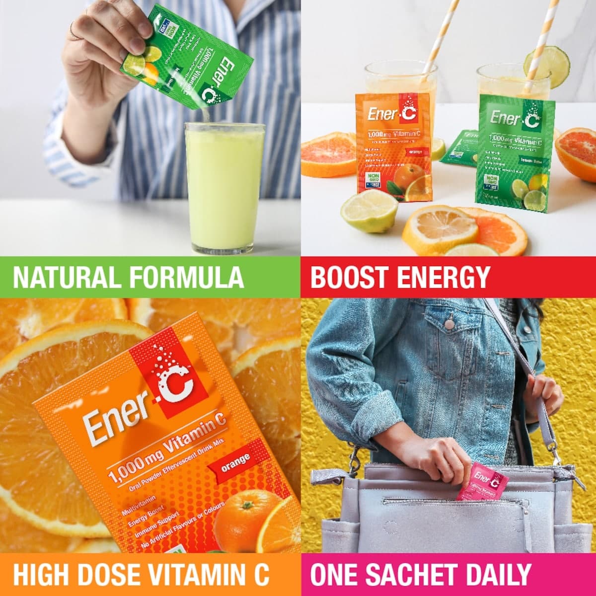 Thumbnail Ener-C 1000mg Vitamin C Raspberry Flavour 12 Sachets