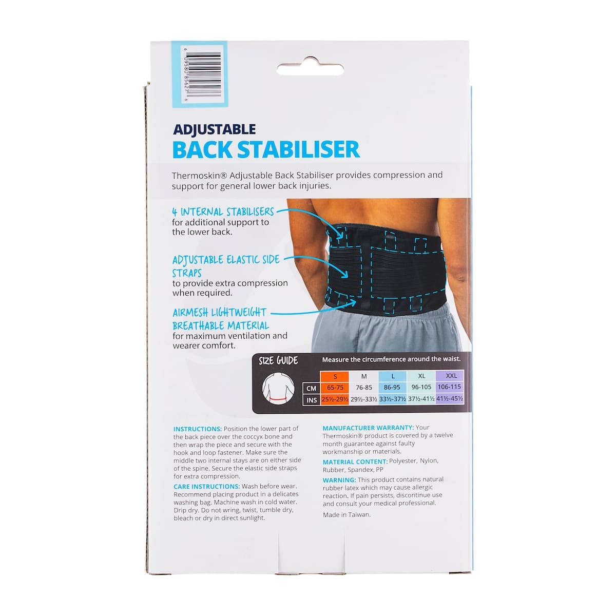 Thumbnail Thermoskin Adjustable Back Stabiliser Beige L