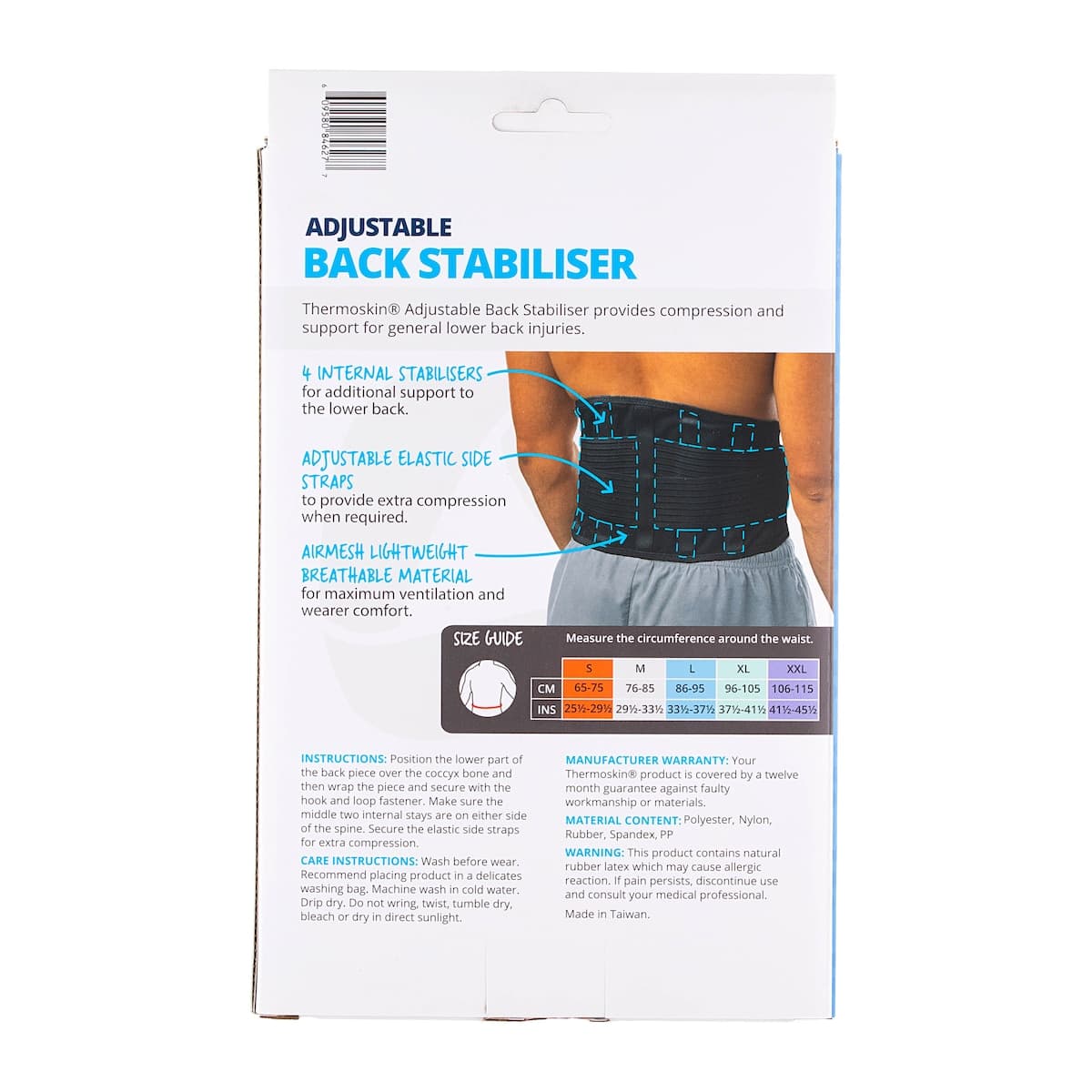 Thumbnail Thermoskin Adjustable Back Stabiliser Beige M
