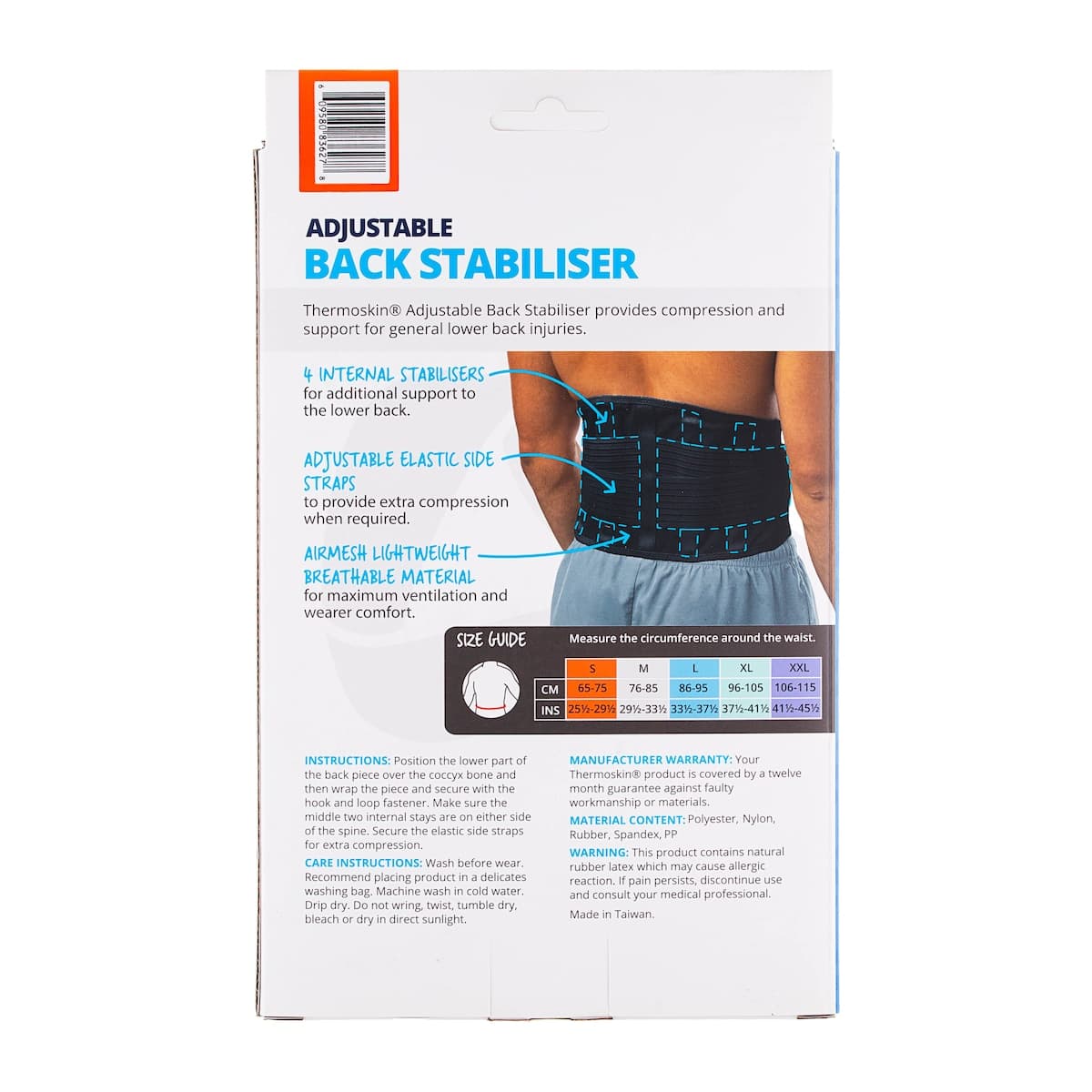 Thumbnail Thermoskin Adjustable Back Stabiliser Beige S