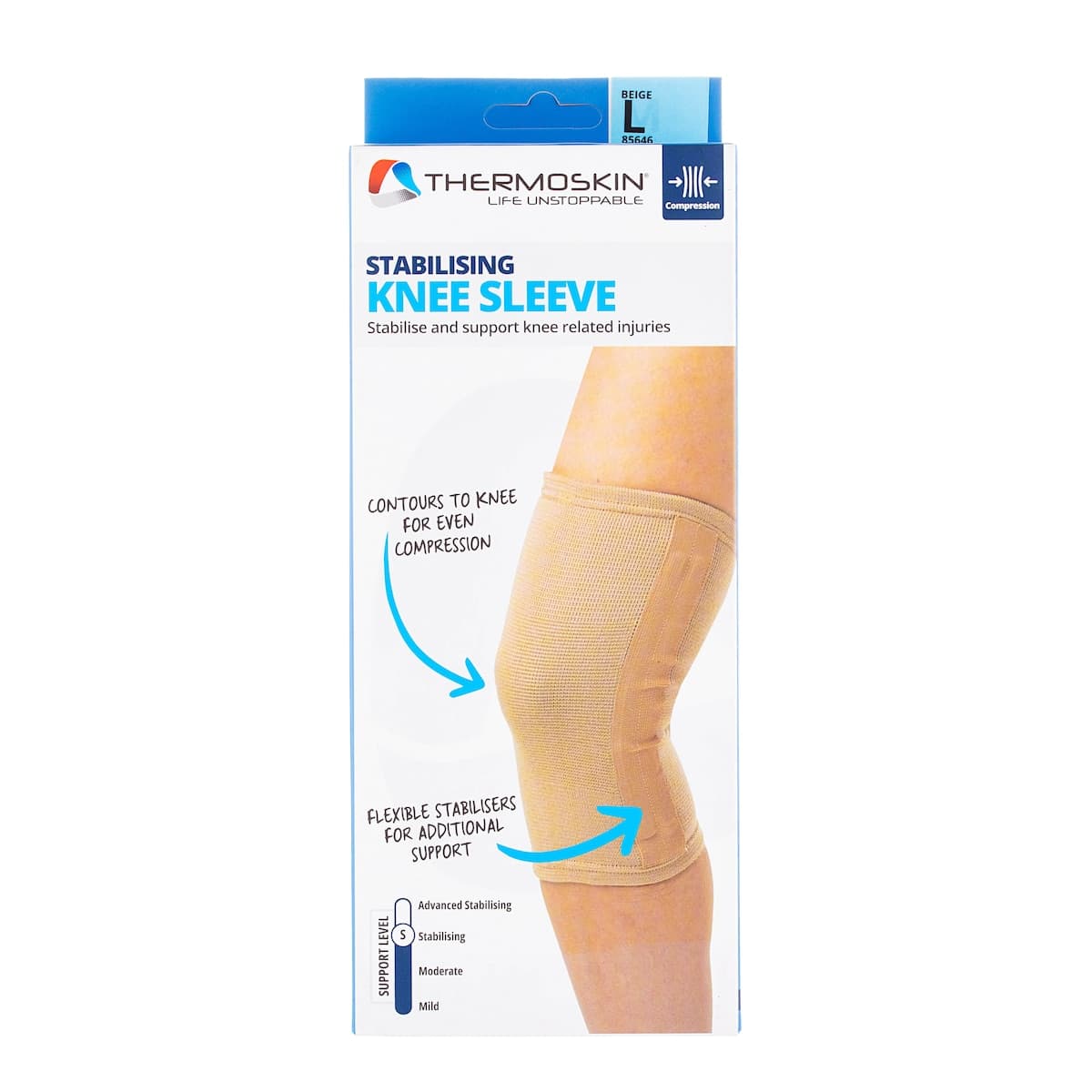 Thumbnail Thermoskin Elastic Stabilising Knee Sleeve L