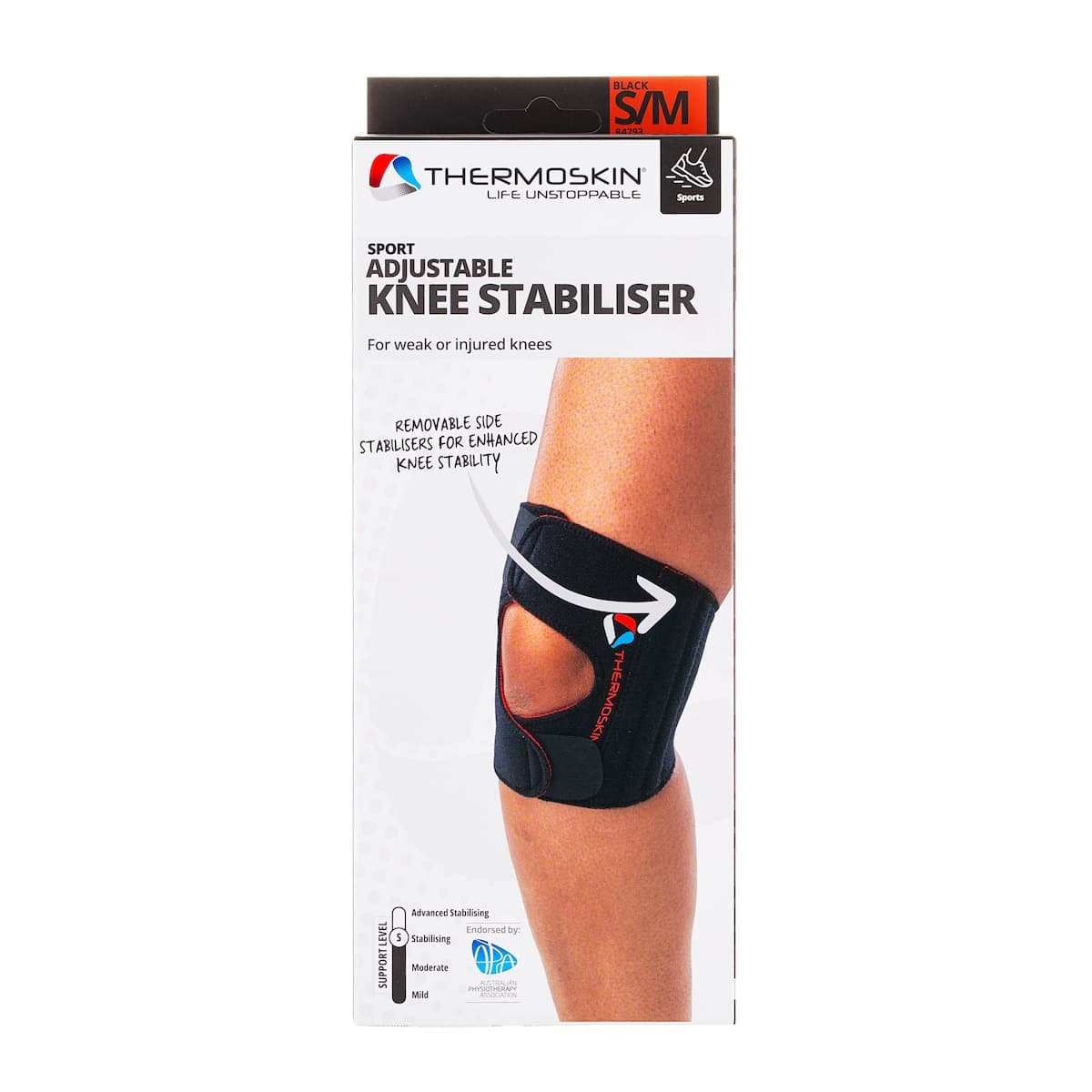 Thermoskin Sport Knee Stabiliser Adjustable S/M 1 Brace