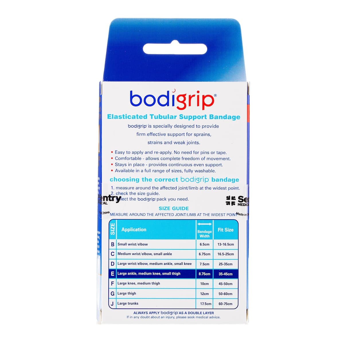 Thumbnail Bodigrip Tubular Support Bandage Size E 8.75cm x 1m