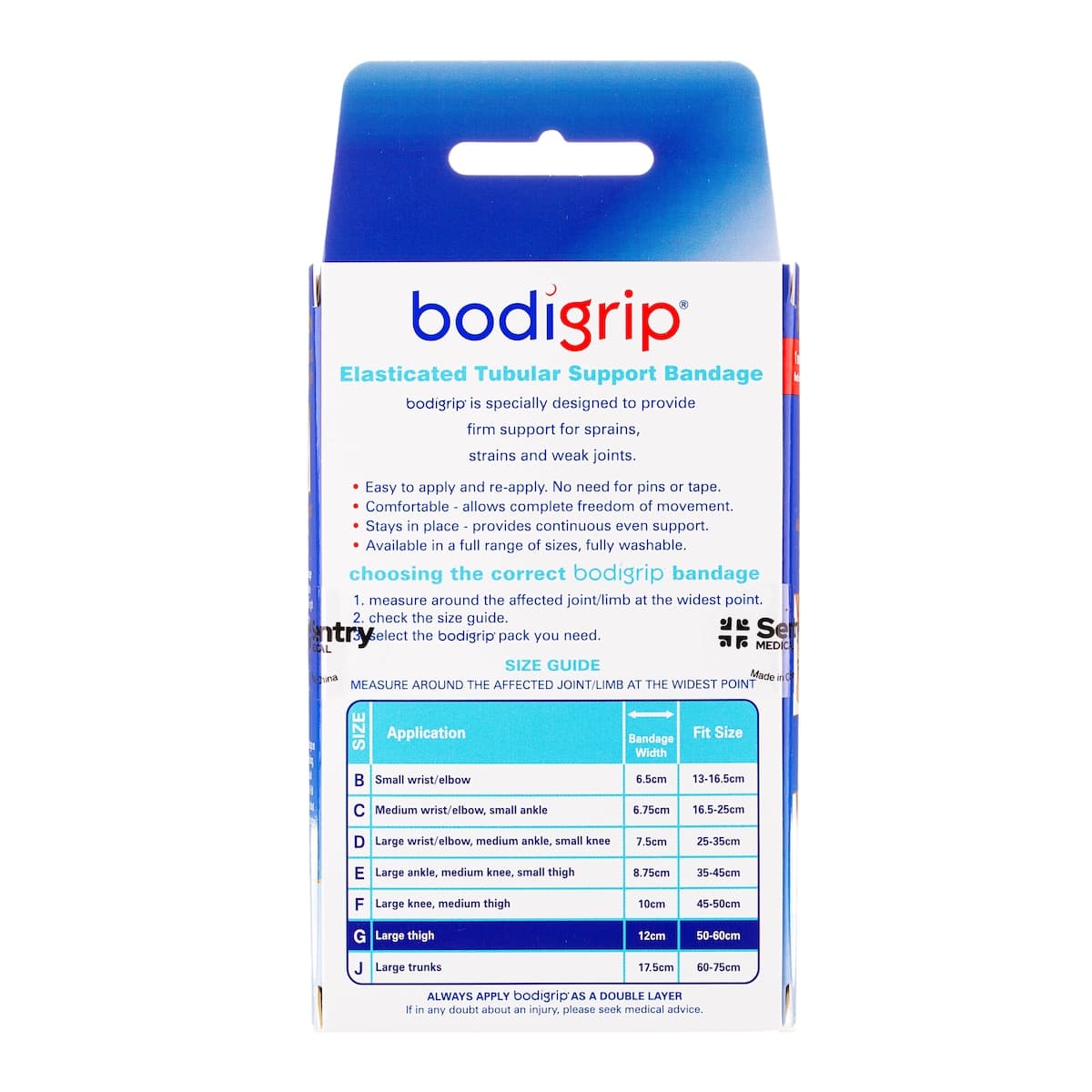 Thumbnail Bodigrip Tubular Support Bandage Size G 12cm x 1m