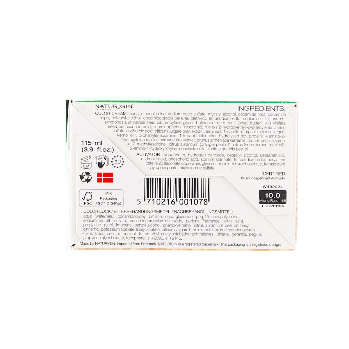 Thumbnail Naturigin 10.0 Platinum Blonde Natural Permanent Hair Colour