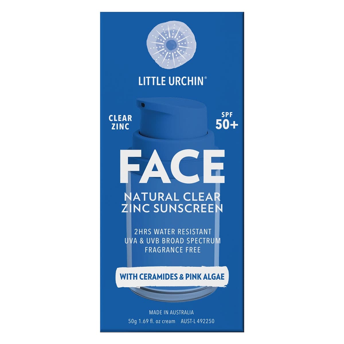 Thumbnail Little Urchin FACE Natural Clear Zinc Sunscreen SPF 50+ - 50g