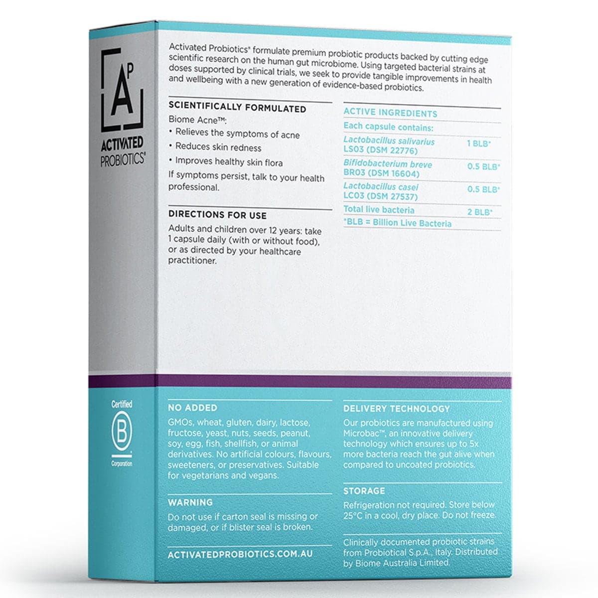 Thumbnail Activated Probiotics Biome Acne Probiotic 30 Capsules