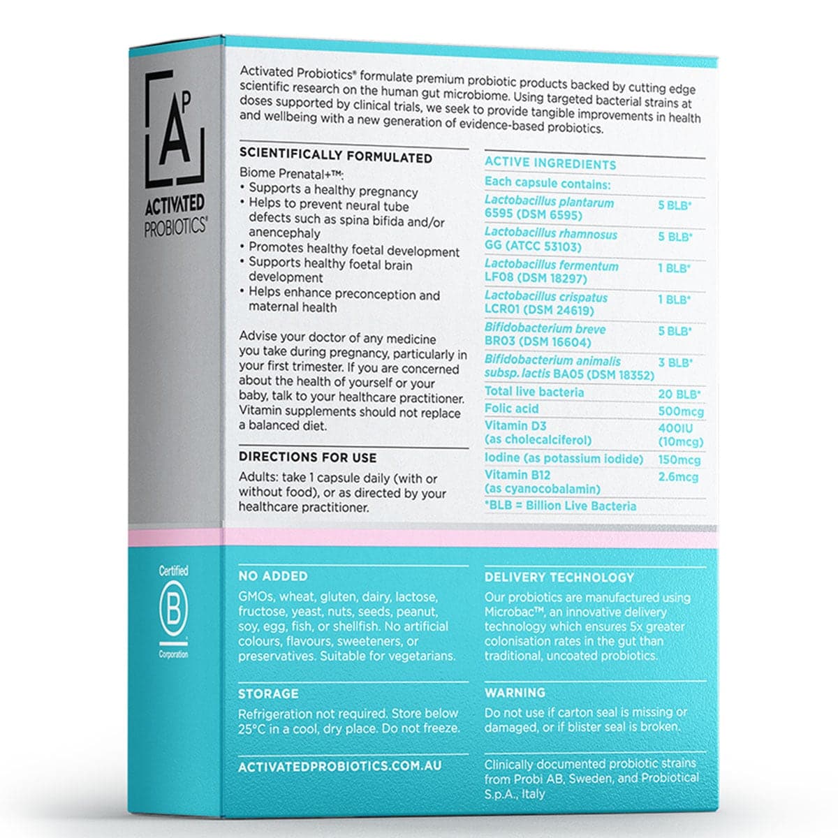 Thumbnail Activated Probiotics Biome Perinatal Probiotic 30 Capsules