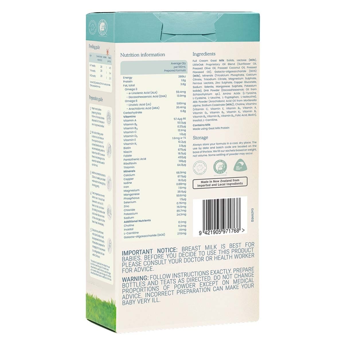 Thumbnail LittleOak Goat's Milk Follow-on Formula With Olive Oil Stage 2 - 6 x 30g Sachets