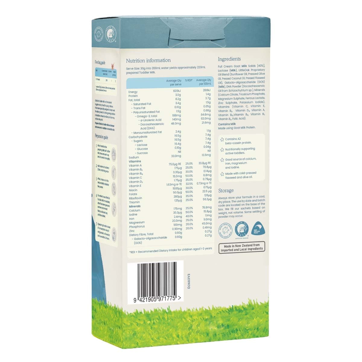 Thumbnail LittleOak Goat's Milk Toddler Formula With Olive Oil Stage 3 - 6 x 30g Sachets