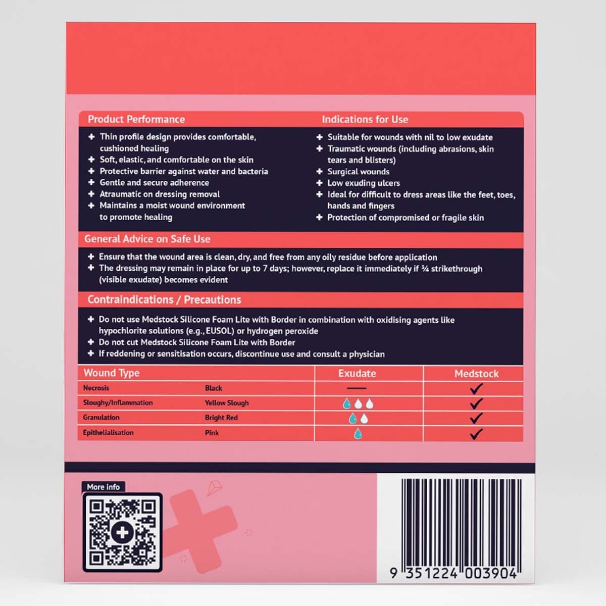 Thumbnail Medstock Silicone Foam Lite Dressing with Border 5cm x 5cm 10 Pack