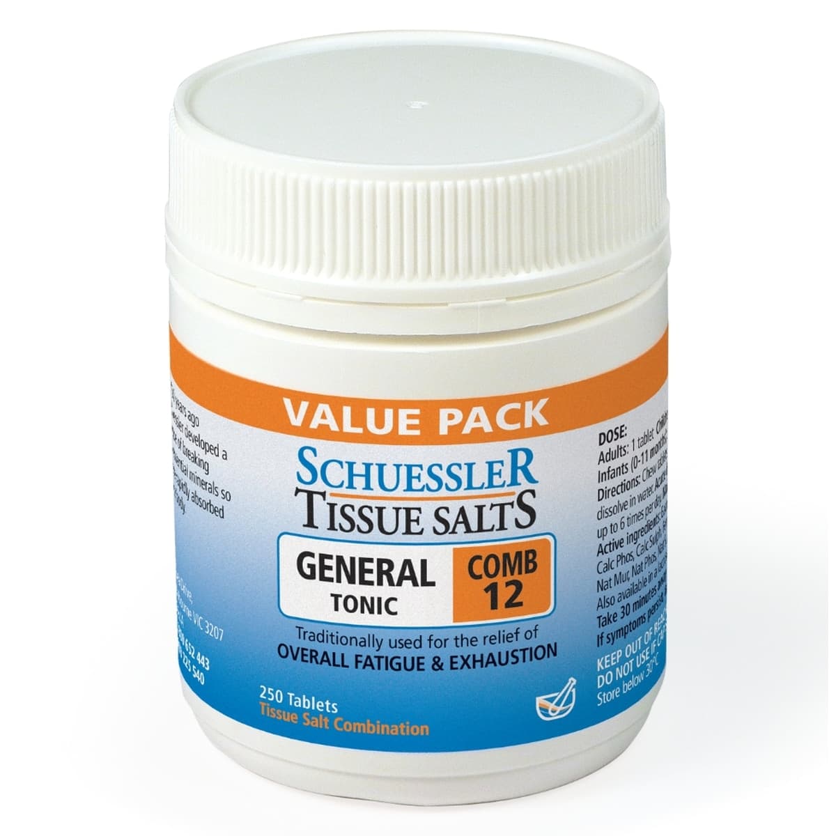 Thumbnail Schuessler Tissue Salts Comb 12 General Tonic 250 Tablets