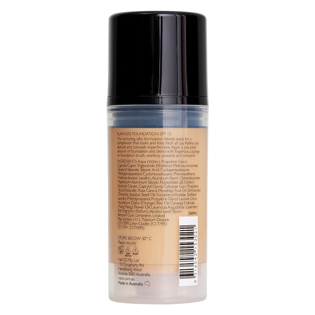 Thumbnail Natio Flawless Foundation SPF15 Light Honey 30ml