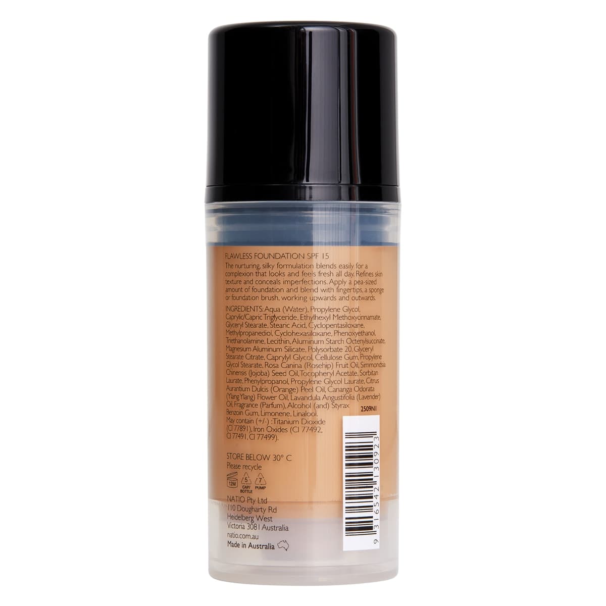 Thumbnail Natio Flawless Foundation SPF15 Medium Tan 30ml