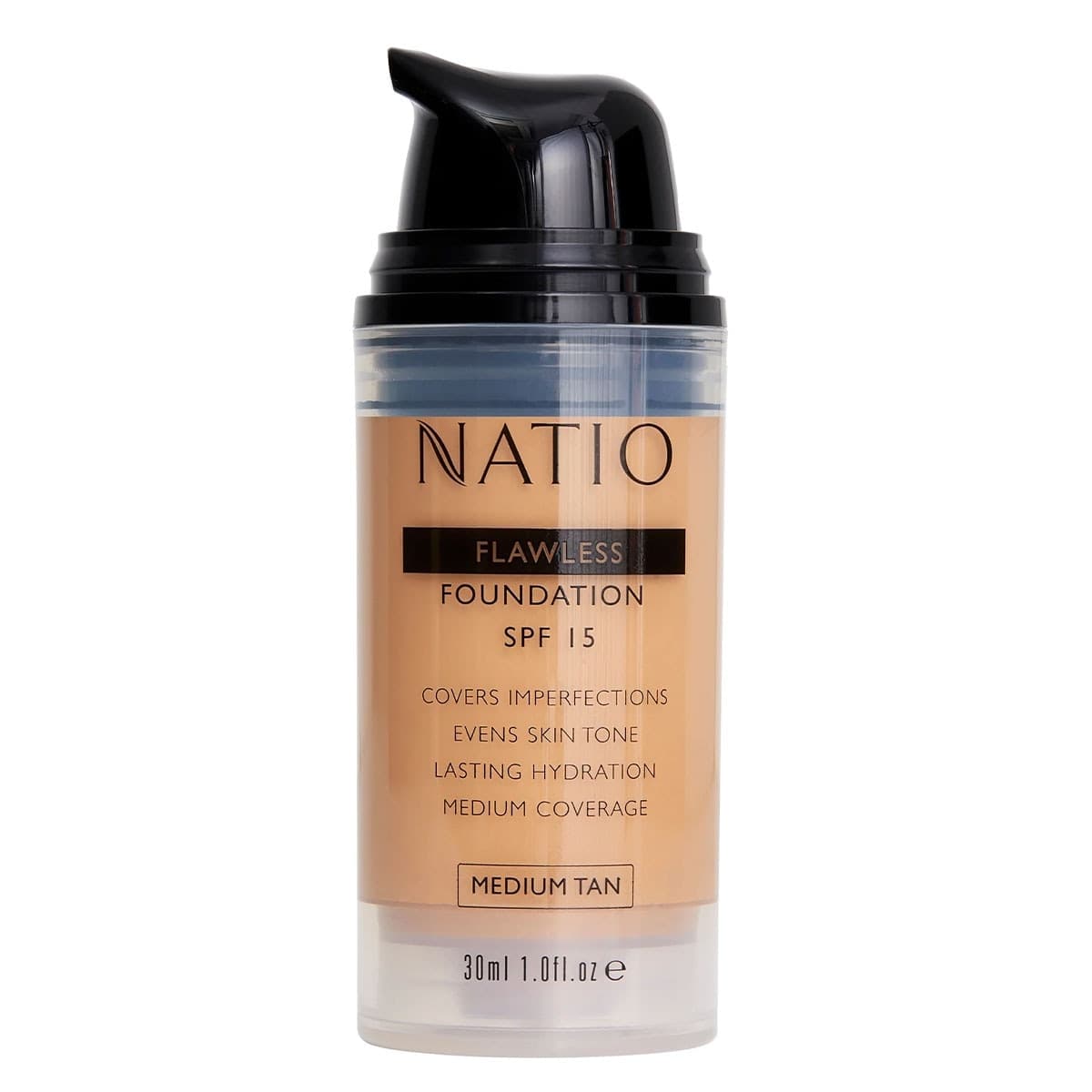 Thumbnail Natio Flawless Foundation SPF15 Medium Tan 30ml