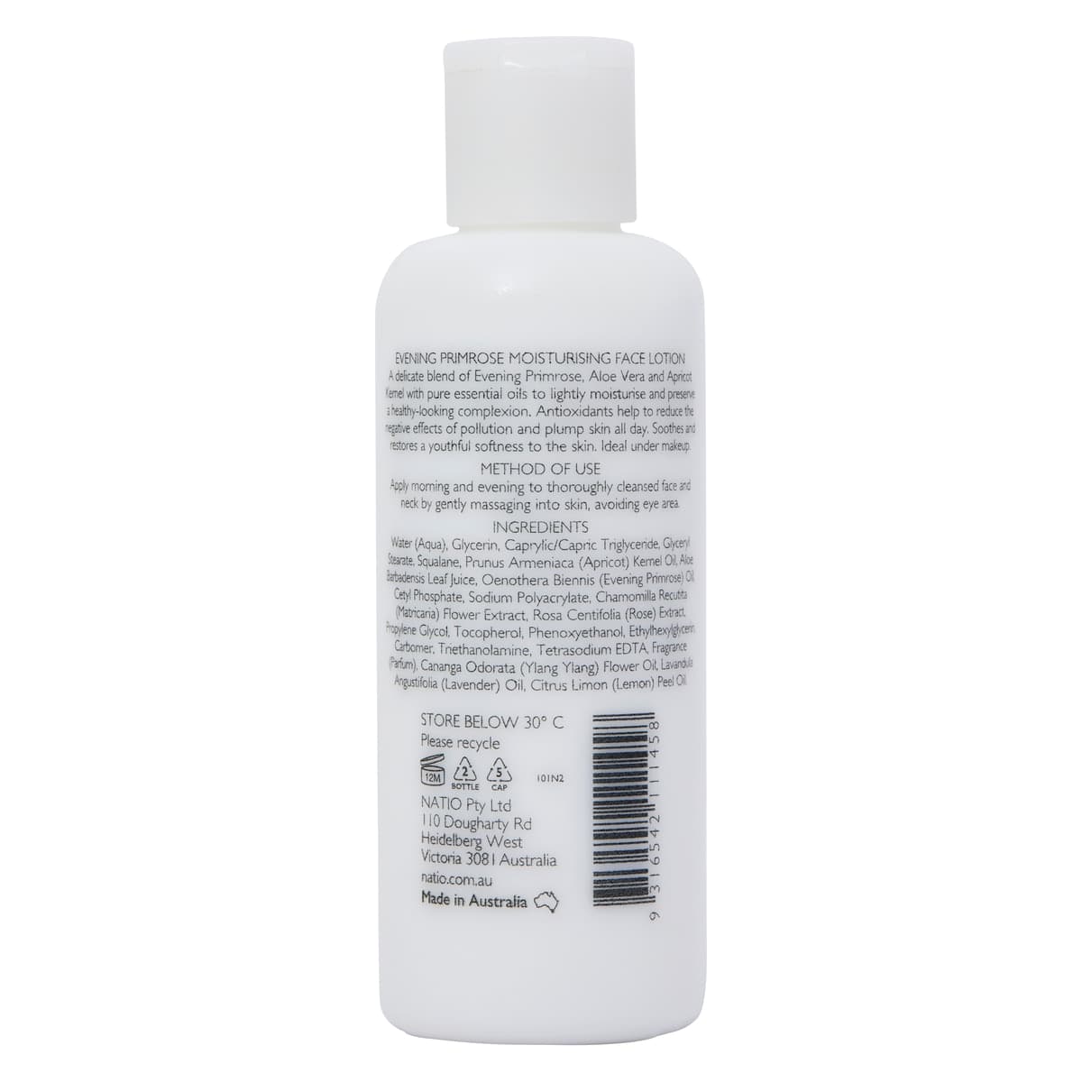 Thumbnail Natio Aromatherapy Evening Primrose Moisturising Face Lotion 125ml