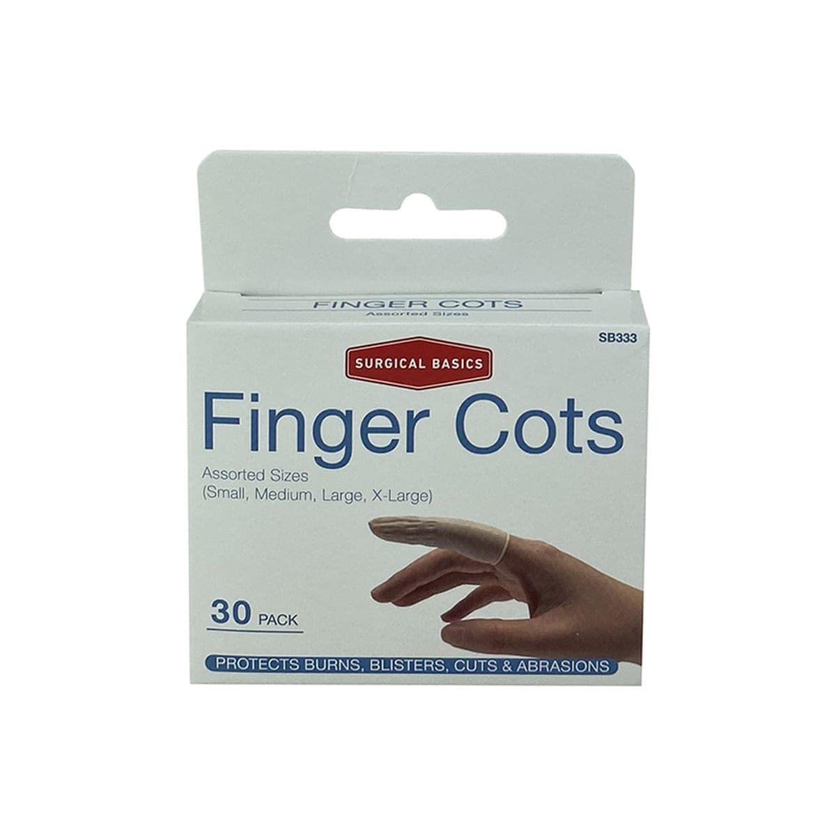 Thumbnail Surgical Basics Finger Cots Assorted Sizes 30 Pack