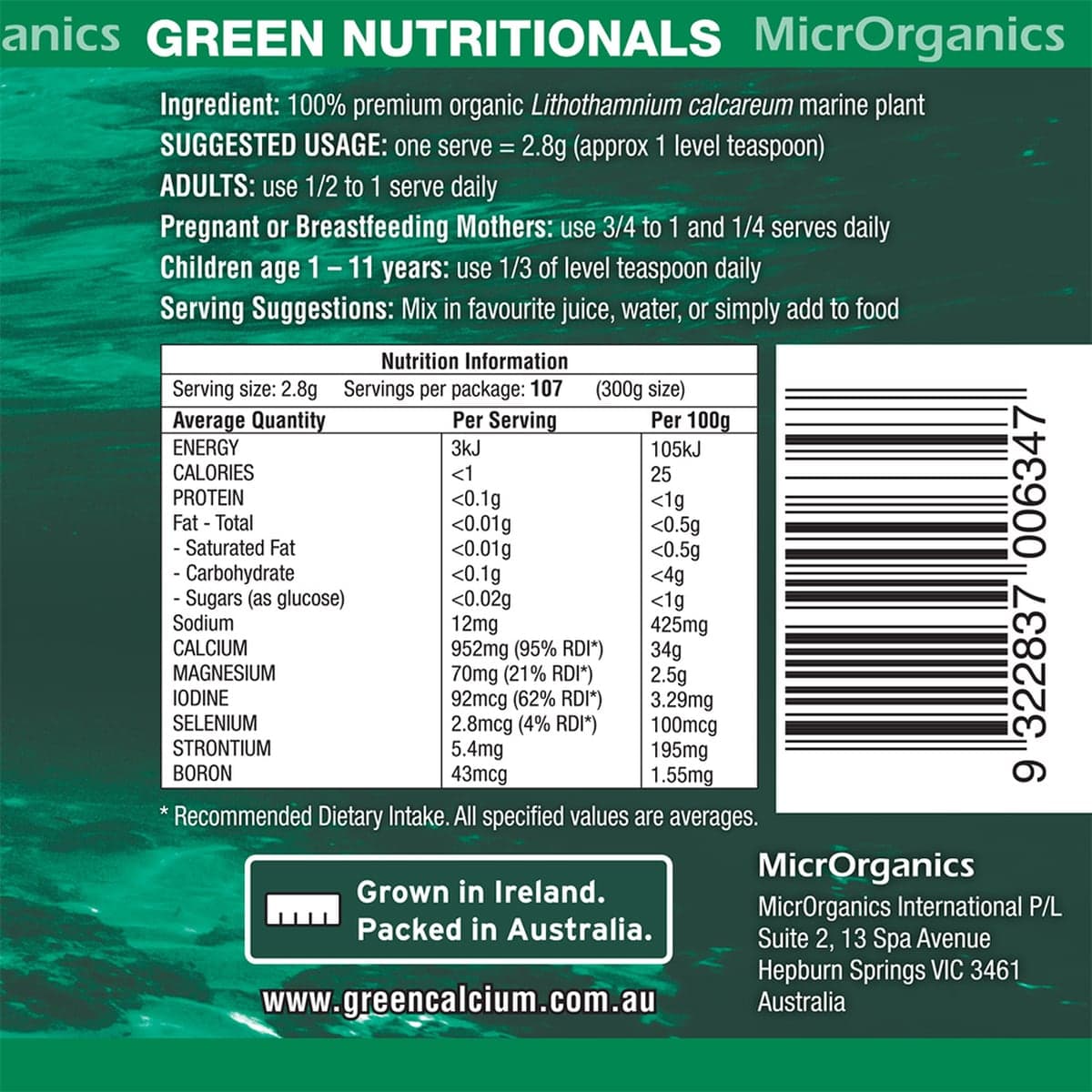 Thumbnail Green Nutritionals Green Calcium Powder 250g
