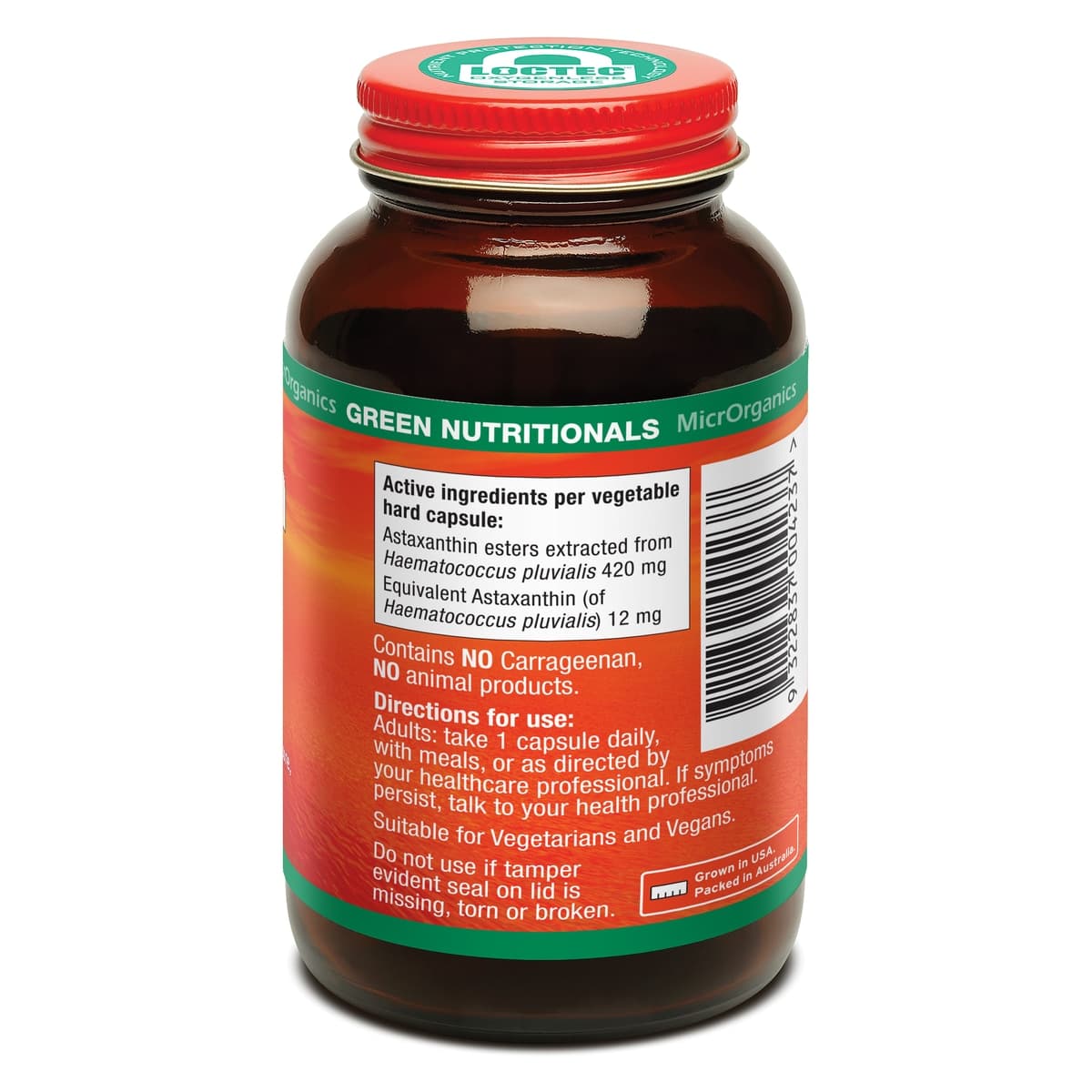 Thumbnail Green Nutritionals Natural Astaxanthin 12mg 60 Vegan Caps