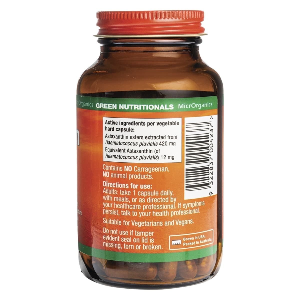 Thumbnail Green Nutritionals Natural Astaxanthin 12mg 60 Vegan Caps