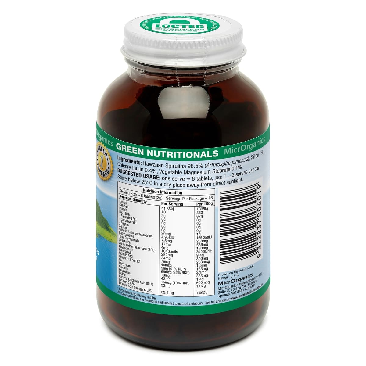 Thumbnail Green Nutritionals Hawaiian Pacifica Spirulina 100 Tablets