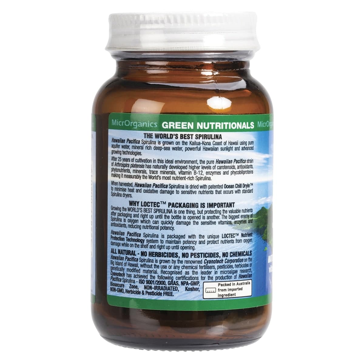 Thumbnail Green Nutritionals Hawaiian Pacifica Spirulina 100 Tablets