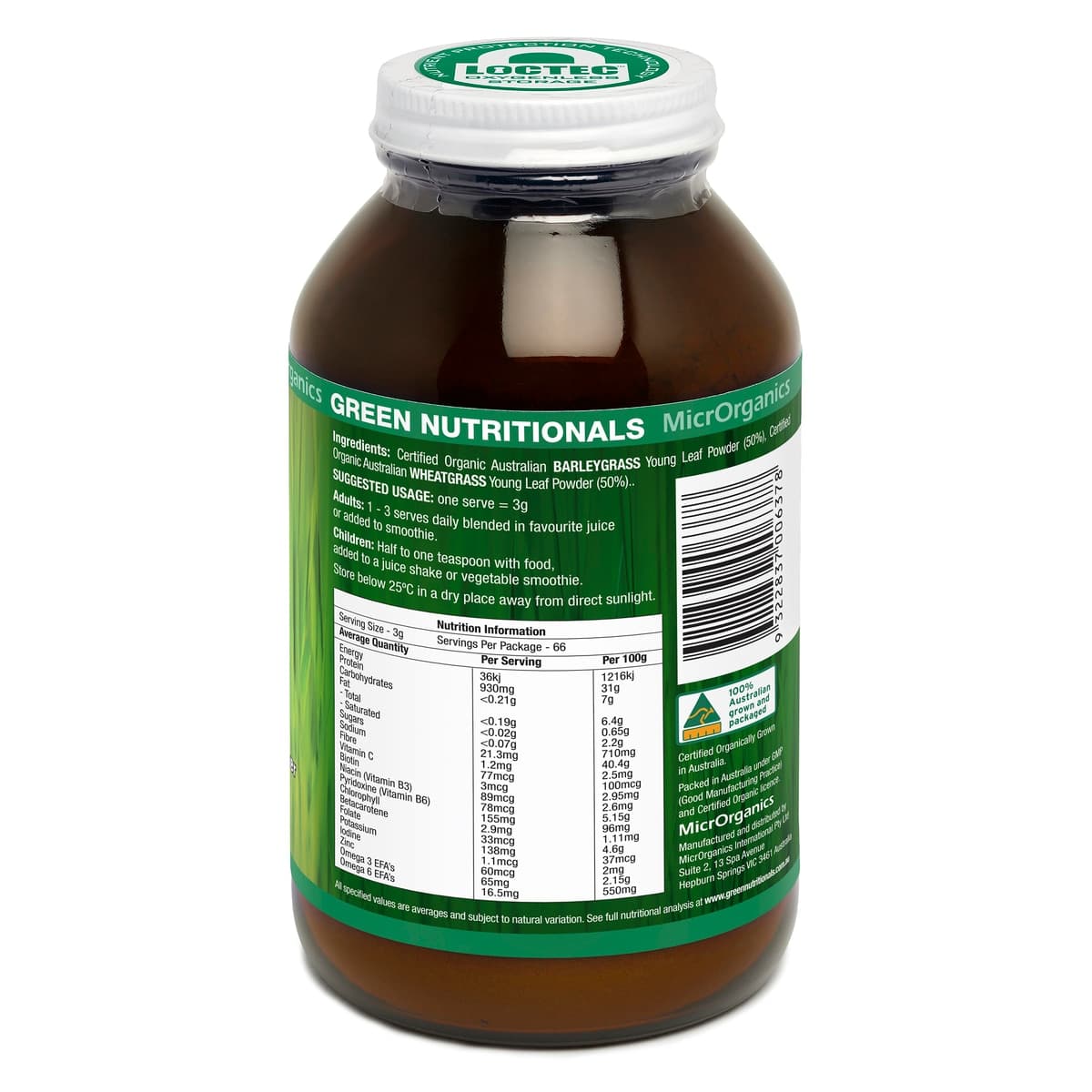 Thumbnail Green Nutritionals Organic Supergrass Powder 200g