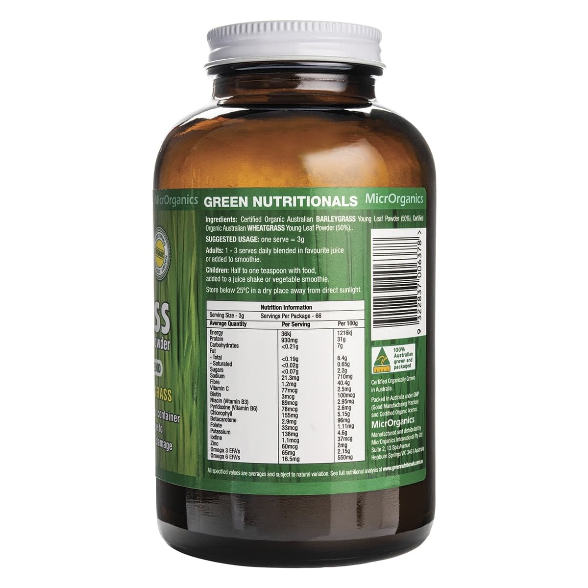 Thumbnail Green Nutritionals Organic Supergrass Powder 200g