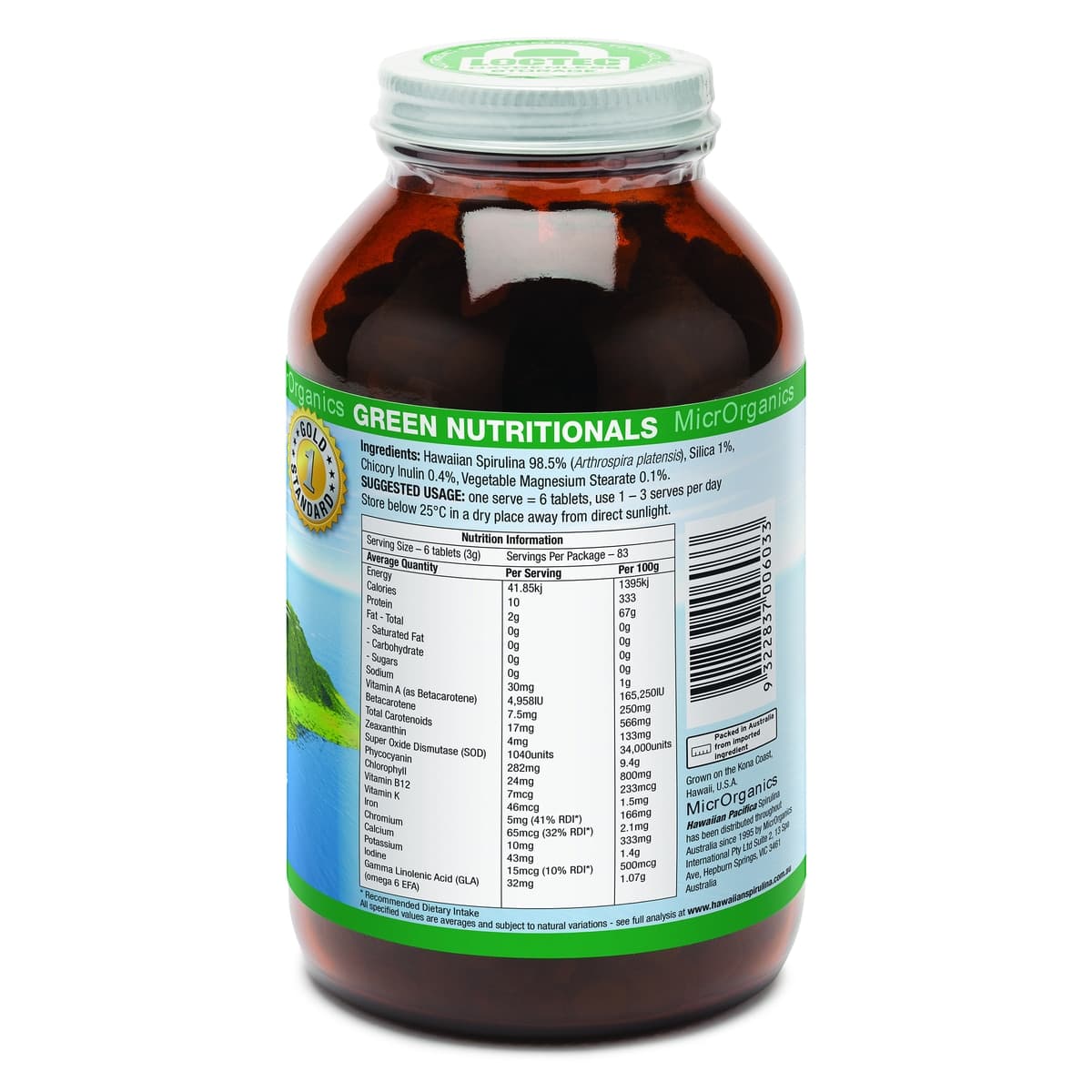 Thumbnail Green Nutritionals Hawaiian Pacifica Spirulina 500 Tablets
