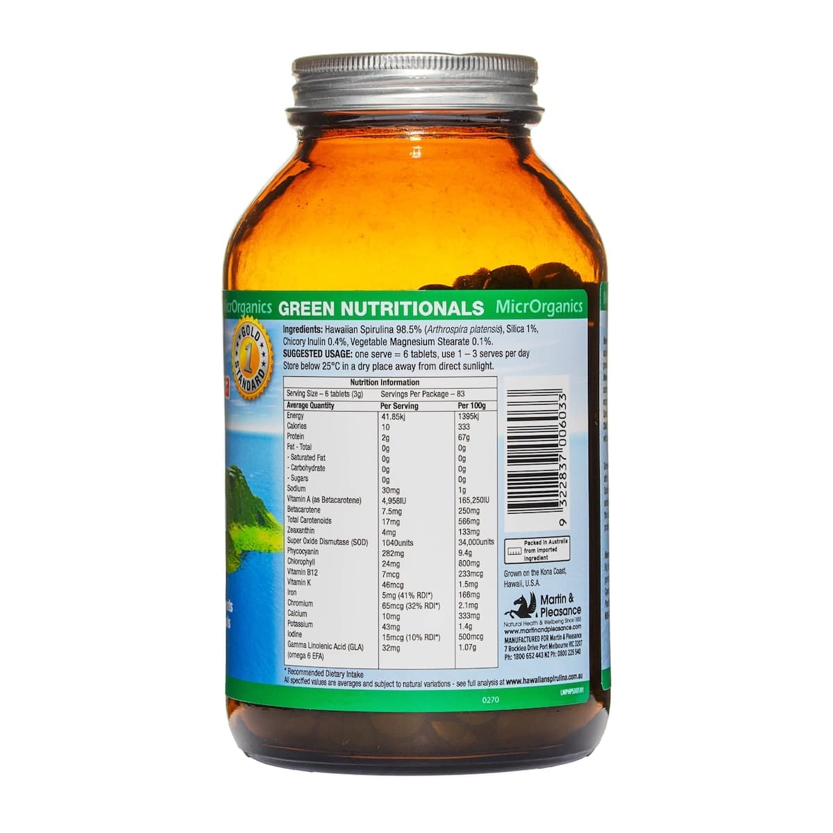 Thumbnail Green Nutritionals Hawaiian Pacifica Spirulina 500 Tablets