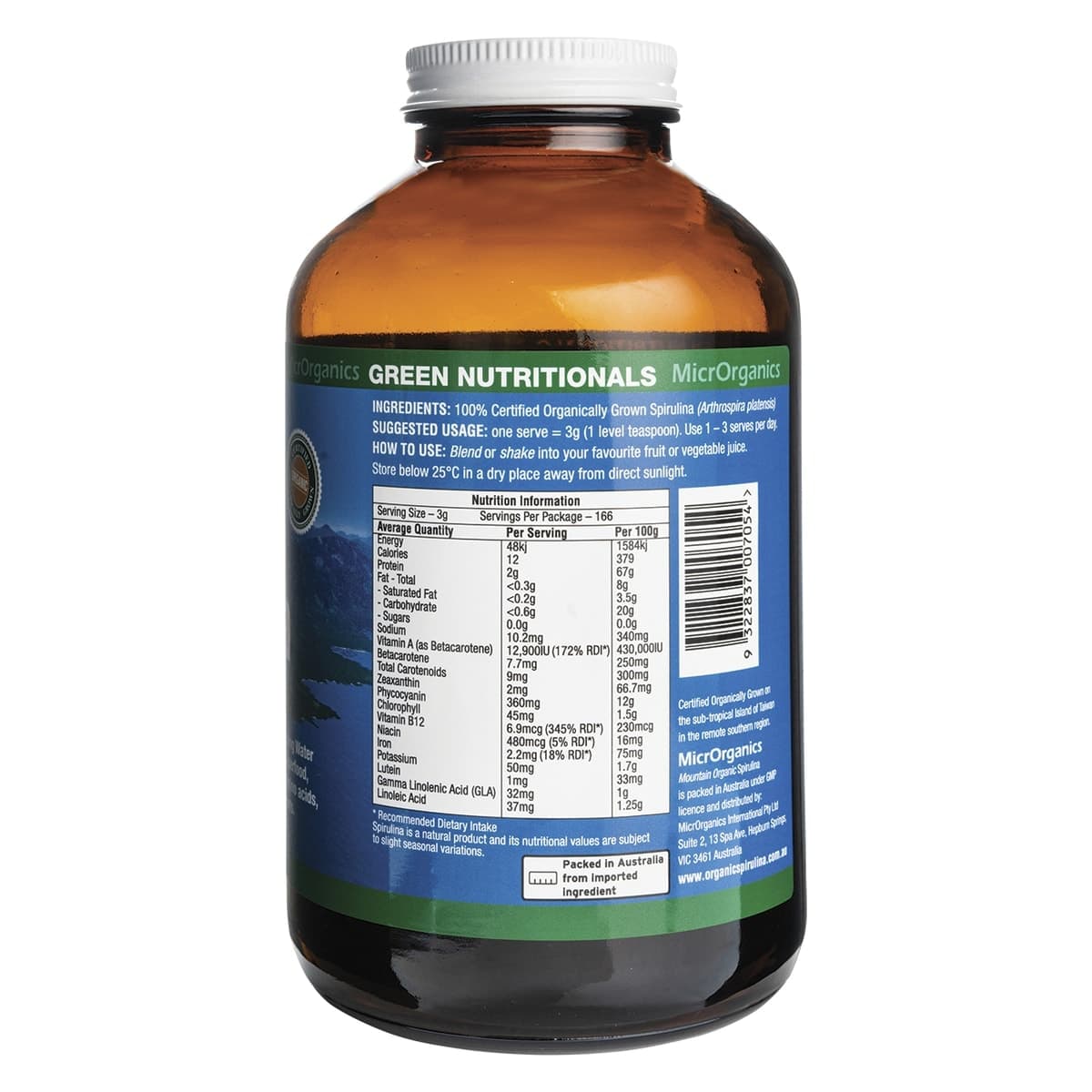 Thumbnail Green Nutritionals Mountain Organic Spirulina Powder 500g
