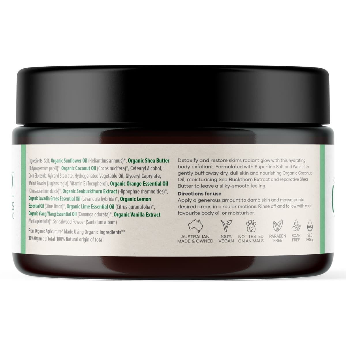 Thumbnail Organic Formulations Hydrating Body Exfoliant with Walnut & Sandalwood 200g