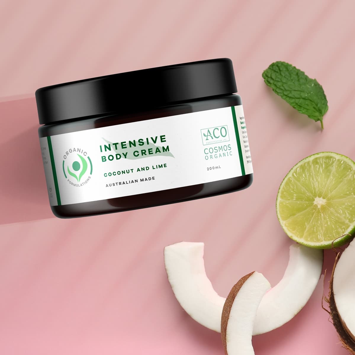 Thumbnail Organic Formulations Intensive Body Cream with Coconut & Lime 200ml