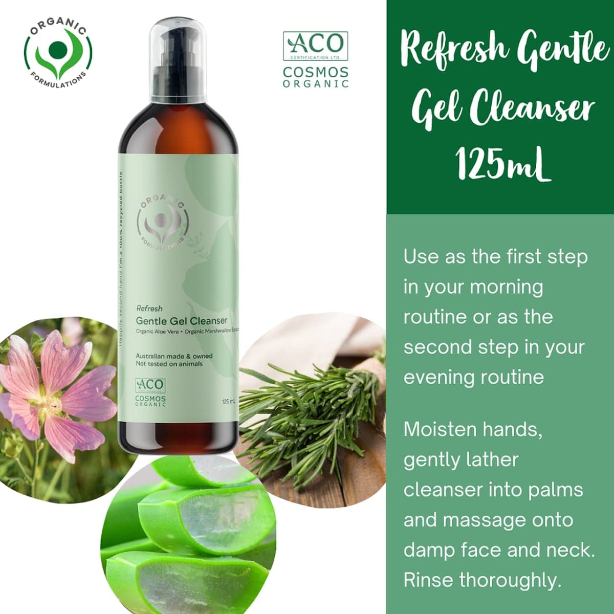 Thumbnail Organic Formulations Refresh Gentle Gel Cleanser 125ml