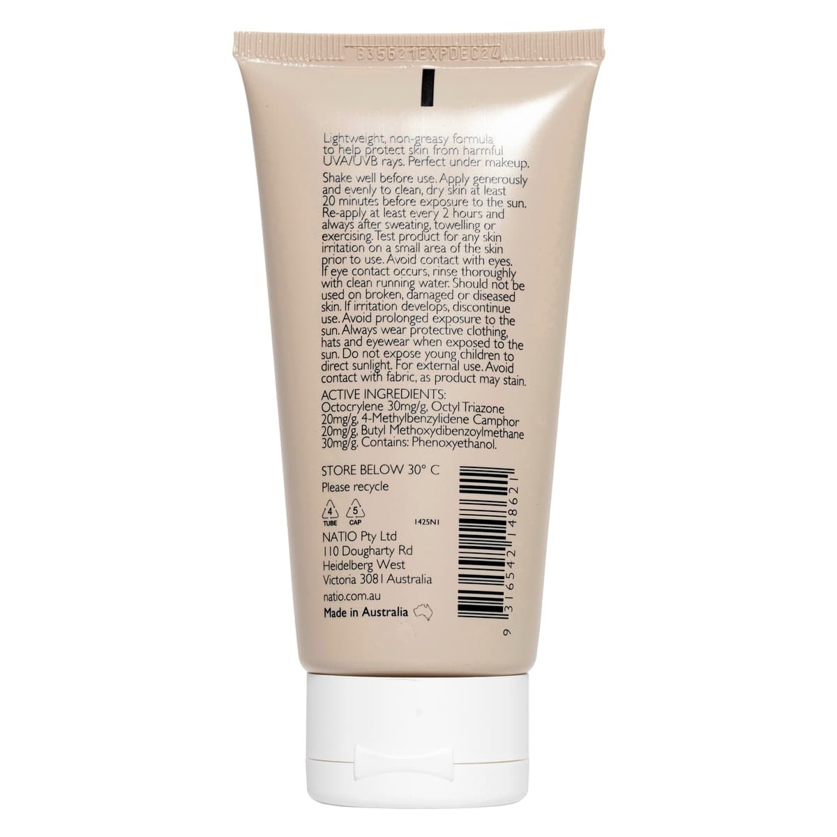 Thumbnail Natio Ageless Daily Moisturiser UV Protection SPF50 75g
