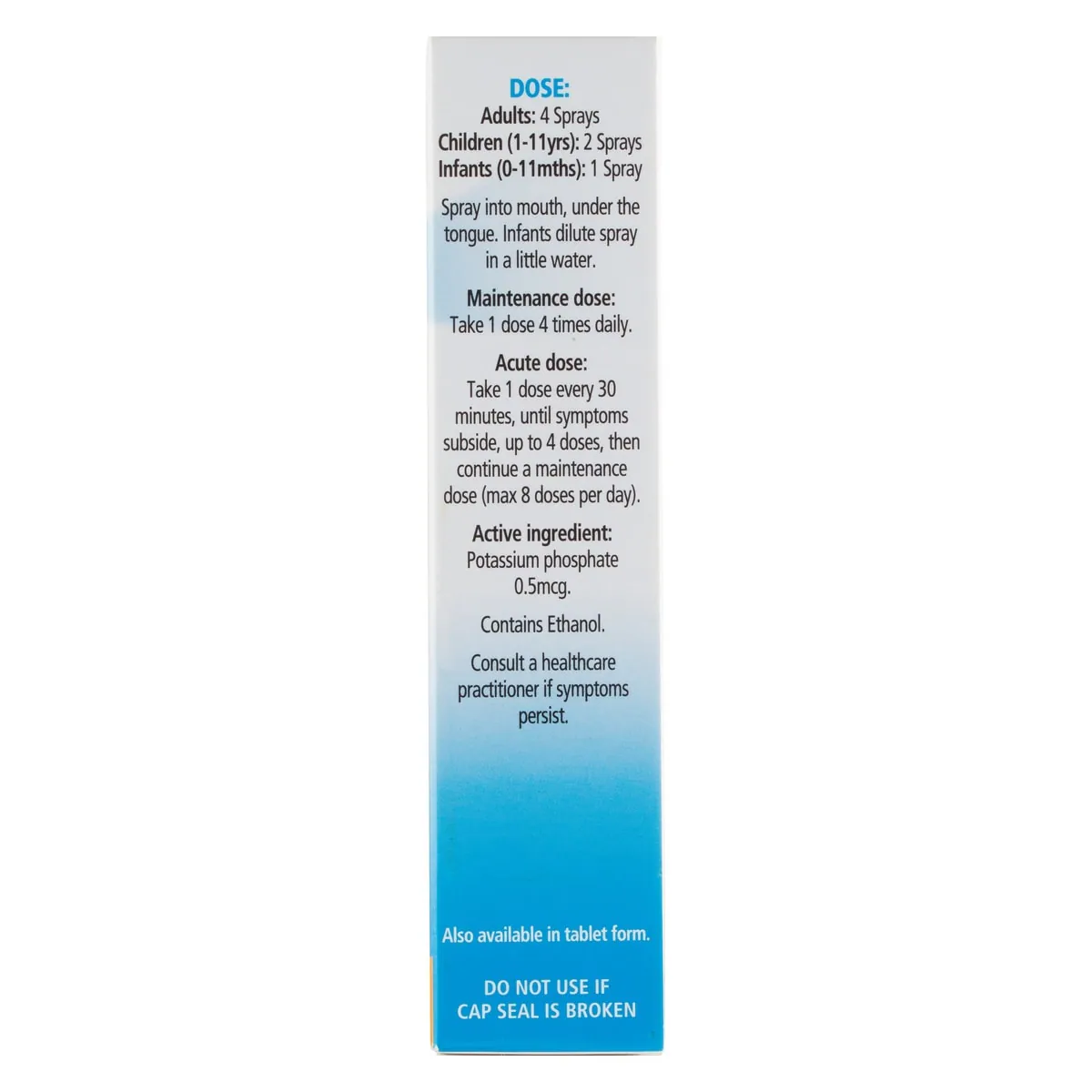 Thumbnail Schuessler Tissue Salts Kali Phos Nerve Nutrient Spray 30ml