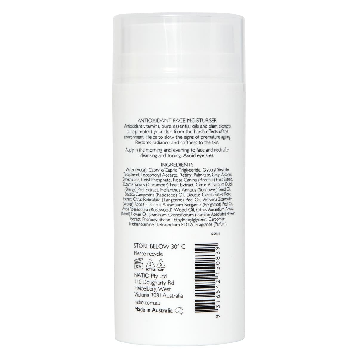 Thumbnail Natio Aromatherapy Antioxidant Face Moisturiser 100ml