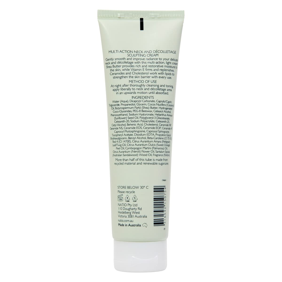 Thumbnail Natio Aromatherapy Multi Action Neck & Decolletage Sculpting Cream 100g