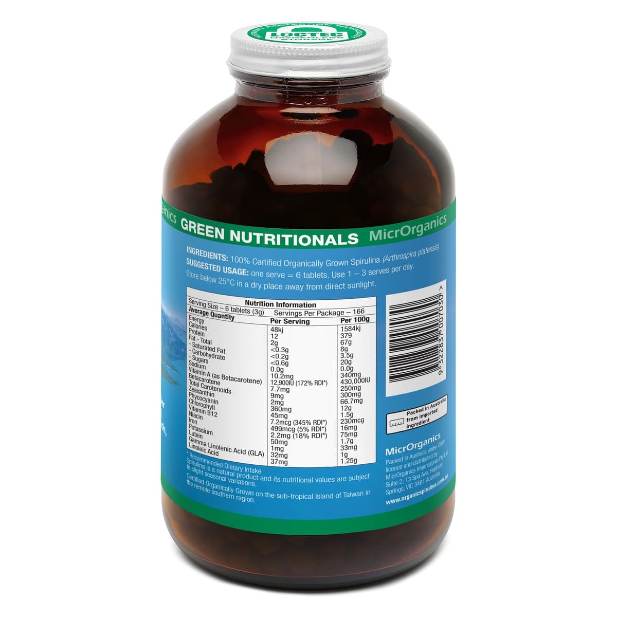 Thumbnail Green Nutritionals Mountain Organic Spirulina 1000 Tablets