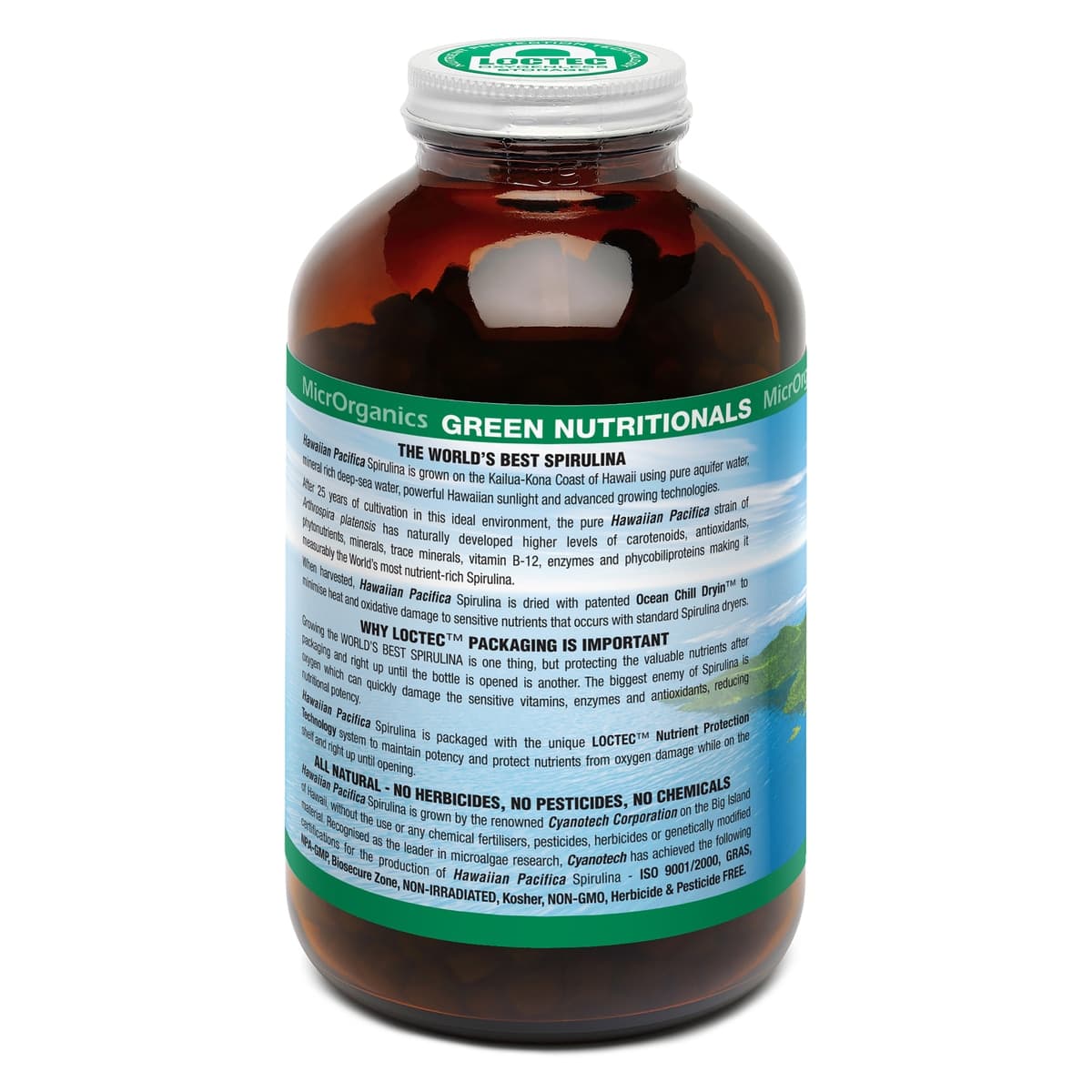 Thumbnail Green Nutritionals Hawaiian Pacifica Spirulina 1000 Tablets