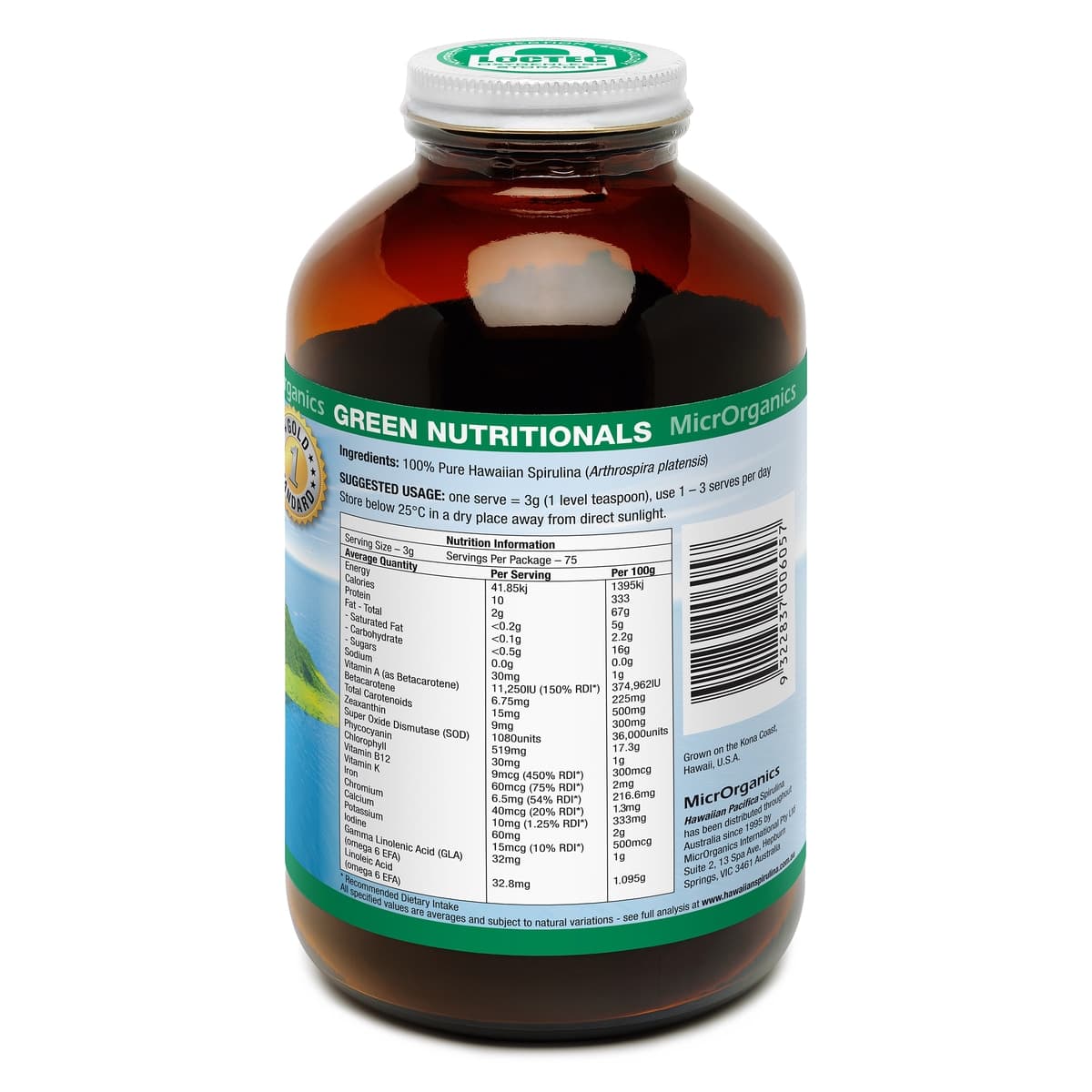 Thumbnail Green Nutritionals Hawaiian Pacifica Spirulina Powder 225g