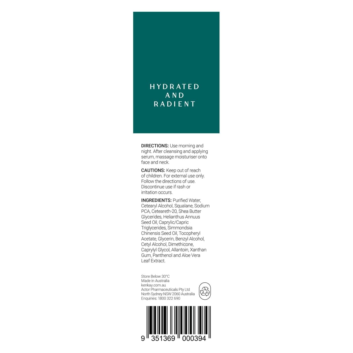 Thumbnail Kenkay Dry Skin Therapy 5% Squalane Face Moisturiser 60ml